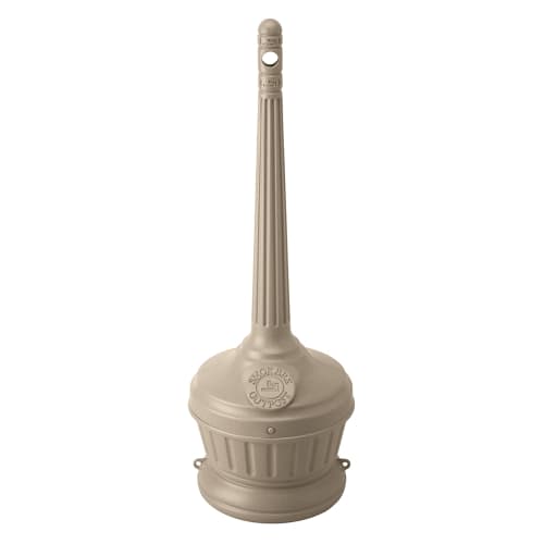 Smokers Outpost® Patio Seated Cigarette Receptacle, 10.5" dia x 30" h, Beige